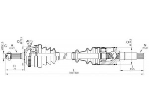 OPEN PARTS DRS6039.00 kardaninis velenas 
 Ratų pavara -> Kardaninis velenas
327256, 327308, 32730L, 32735F