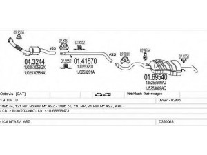 MTS C320083006426 išmetimo sistema 
 Išmetimo sistema -> Išmetimo sistema, visa