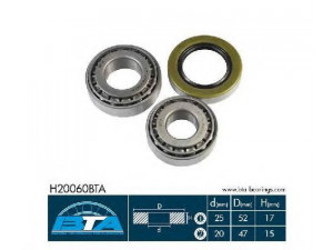 BTA H20060BTA rato guolio komplektas 
 Ašies montavimas/vairavimo mechanizmas/ratai -> Rato stebulė/montavimas -> Rato guolis
0832221166, 96316633, 96316634