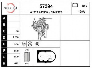 EAI 57394 kintamosios srovės generatorius
0141542702, A0141542702