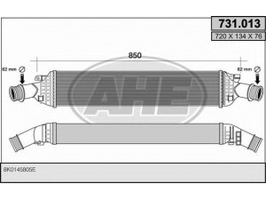 AHE 731.013 tarpinis suslėgto oro aušintuvas, kompresorius 
 Variklis -> Oro tiekimas -> Įkrovos agregatas (turbo/superįkrova) -> Tarpinis suslėgto oro aušintuvas
8K0145805E