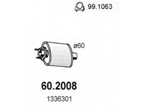 ASSO 60.2008 priekinis duslintuvas 
 Išmetimo sistema -> Duslintuvas
1336301, 272360