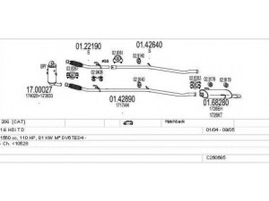 MTS C260685010067 išmetimo sistema 
 Išmetimo sistema -> Išmetimo sistema, visa