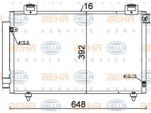 HELLA 8FC 351 318-731 kondensatorius, oro kondicionierius 
 Oro kondicionavimas -> Kondensatorius
88450-05090
