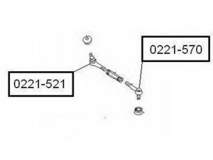 ASVA 0221-570 skersinės vairo trauklės galas 
 Vairavimas -> Vairo mechanizmo sujungimai
48520-7F001, 48570-61G25