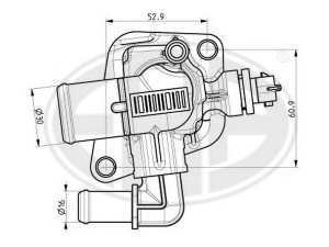 ERA 350144 termostatas, aušinimo skystis 
 Aušinimo sistema -> Termostatas/tarpiklis -> Thermostat
55206391, 1724221, BS51-8575A-A