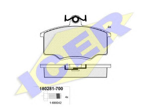 ICER 180281-700 stabdžių trinkelių rinkinys, diskinis stabdys 
 Techninės priežiūros dalys -> Papildomas remontas
321 615 115 A, 321 698 151, 321 698 151 A