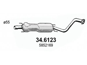 ASSO 34.6123 vidurinis duslintuvas 
 Išmetimo sistema -> Duslintuvas
24455256, 5852169, 5854550