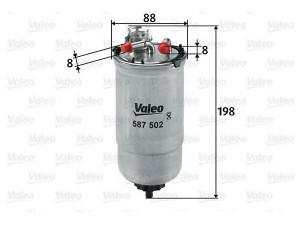 VALEO 587502 kuro filtras 
 Degalų tiekimo sistema -> Kuro filtras/korpusas
6Q0127401B, 6Q0127400A, 6Q0127401B