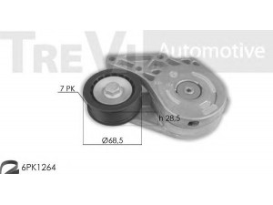 TREVI AUTOMOTIVE KA1076 V formos rumbuotas diržas, komplektas