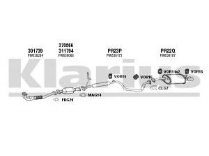KLARIUS 700028U išmetimo sistema 
 Išmetimo sistema -> Išmetimo sistema, visa