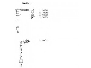 BREMI 600/258 uždegimo laido komplektas 
 Kibirkšties / kaitinamasis uždegimas -> Uždegimo laidai/jungtys
22450-0C827, 22450-0C828