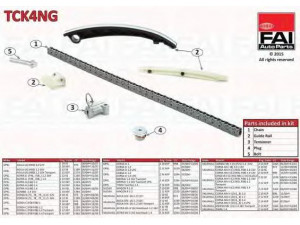 FAI AutoParts TCK4NG pavaros grandinės komplektas 
 Variklis -> Variklio uždegimo laiko reguliavimo kontrolė -> Sinchronizavimo grandinė/įtempiklis/kreiptuvas -> Pavaros grandinės komplektas
55562234