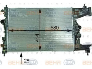 HELLA 8MK 376 910-221 radiatorius, variklio aušinimas 
 Aušinimo sistema -> Radiatorius/alyvos aušintuvas -> Radiatorius/dalys
13 00 301, 13267655