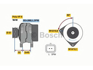 BOSCH 0 986 081 330 kintamosios srovės generatorius 
 Elektros įranga -> Kint. sr. generatorius/dalys -> Kintamosios srovės generatorius
5702 F8, 5705 CJ, 5705 EJ, 5702 F8