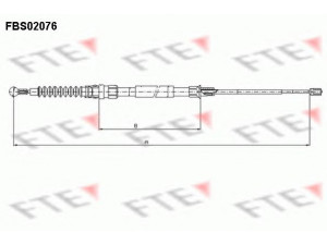 FTE FBS02076 trosas, stovėjimo stabdys 
 Stabdžių sistema -> Valdymo svirtys/trosai
1K0 609 721 AT, 1K0 609 721 BB