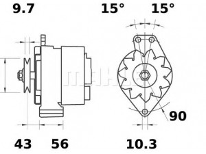 MAHLE ORIGINAL MG 95 kintamosios srovės generatorius 
 Elektros įranga -> Kint. sr. generatorius/dalys -> Kintamosios srovės generatorius
031 903 023, 036 903 017 HX, 036 903 025