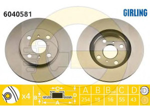 GIRLING 6040581 stabdžių diskas 
 Dviratė transporto priemonės -> Stabdžių sistema -> Stabdžių diskai / priedai
4351210100, 4351210170, 4351210200