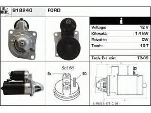 EDR 918240 starteris 
 Elektros įranga -> Starterio sistema -> Starteris
50 211 95, 50 235 95, 91BB-11000-JA