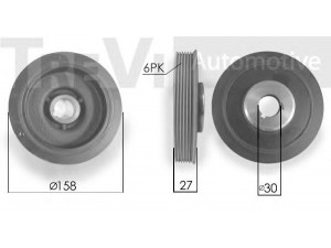 TREVI AUTOMOTIVE PC1030 skriemulys, alkūninis velenas 
 Diržinė pavara -> Dirželio skriemulys
0515R4, 515R2, 515R9, 515S4, 9467510480