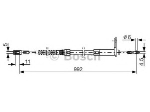 BOSCH 1 987 477 899 trosas, stovėjimo stabdys 
 Stabdžių sistema -> Valdymo svirtys/trosai
220 420 27 85, A 220 420 27 85