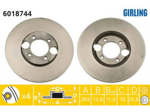 GIRLING 6018744 stabdžių diskas 
 Stabdžių sistema -> Diskinis stabdys -> Stabdžių diskas
C46113, C20326, C26779, C46113