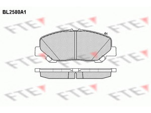 FTE BL2580A1 stabdžių trinkelių rinkinys, diskinis stabdys 
 Techninės priežiūros dalys -> Papildomas remontas
04465-28520