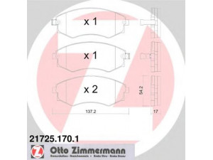 ZIMMERMANN 21725.170.1 stabdžių trinkelių rinkinys, diskinis stabdys 
 Techninės priežiūros dalys -> Papildomas remontas
4813005011, 5810128A00, 5810129A00