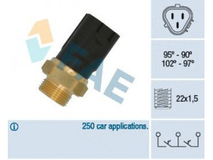 FAE 38185 temperatūros jungiklis, radiatoriaus ventiliatorius 
 Aušinimo sistema -> Siuntimo blokas, aušinimo skysčio temperatūra
1J0 959 481 A