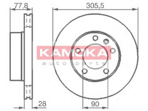 KAMOKA 1032434 stabdžių diskas 
 Stabdžių sistema -> Diskinis stabdys -> Stabdžių diskas
40206 00QAD, 4403038, 9111038, 77 00 314 064