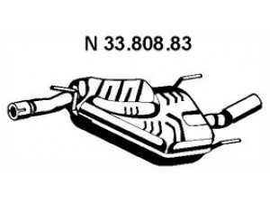 EBERSPÄCHER 33.808.83 galinis duslintuvas 
 Išmetimo sistema -> Duslintuvas
4966925, 5193297, 5321625