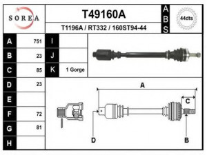 EAI T49160A kardaninis velenas 
 Ratų pavara -> Kardaninis velenas