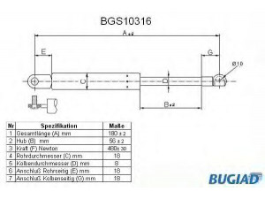 BUGIAD BGS10316 dujinė spyruoklė, bagažinė 
 Priedai -> Bagažinė/pakrovimo skyrius
7700838487