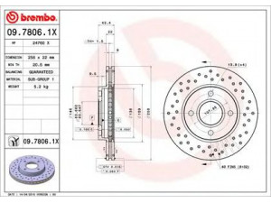 BREMBO 09.7806.1X stabdžių diskas 
 Dviratė transporto priemonės -> Stabdžių sistema -> Stabdžių diskai / priedai
1148202, 1320585, 1323620, 1499045