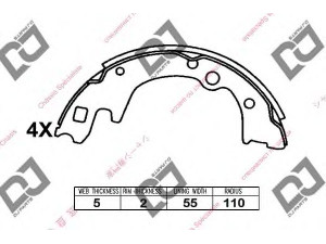 DJ PARTS BS1031 stabdžių trinkelių komplektas 
 Techninės priežiūros dalys -> Papildomas remontas
S02A26310A, S02A49380, S08526310