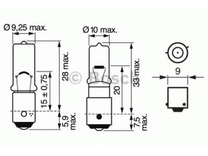 BOSCH 1 987 302 285 lemputė