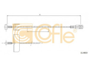 COFLE 11.6816 trosas, stovėjimo stabdys 
 Stabdžių sistema -> Valdymo svirtys/trosai
365301796R, 4420801, 93864842