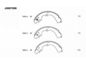 NIPPARTS J3507009 stabdžių trinkelių komplektas 
 Techninės priežiūros dalys -> Papildomas remontas
26257-AA030, 26257-AA040, 26257-AA050