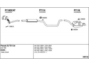 FENNO VW735 išmetimo sistema 
 Išmetimo sistema -> Išmetimo sistema, visa