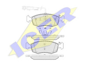 ICER 182033 stabdžių trinkelių rinkinys, diskinis stabdys 
 Techninės priežiūros dalys -> Papildomas remontas
7 736 572 9, 7 736 581 1, 7 736 627 0