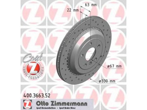 ZIMMERMANN 400.3663.52 stabdžių diskas 
 Stabdžių sistema -> Diskinis stabdys -> Stabdžių diskas
164 423 0612, 164 423 1112, 164 423 1312