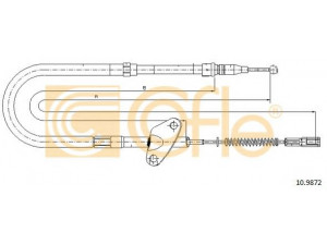 COFLE 10.9872 trosas, stovėjimo stabdys 
 Stabdžių sistema -> Valdymo svirtys/trosai
6014203685, 6014204685, A6014203685