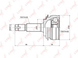 LYNXauto CO-3683 jungčių komplektas, kardaninis velenas
43410-52280, 43420-52280