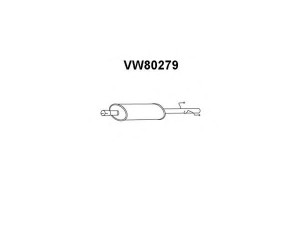 VENEPORTE VW80279 priekinis duslintuvas 
 Išmetimo sistema -> Duslintuvas
2D0253409E, 2D0253409L
