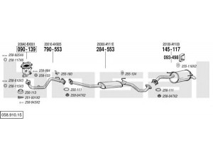 BOSAL 058.910.15 išmetimo sistema 
 Išmetimo sistema -> Išmetimo sistema, visa