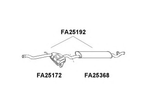 VENEPORTE FA25386 galinis duslintuvas 
 Išmetimo sistema -> Duslintuvas
46520511, 46554991, 71765117