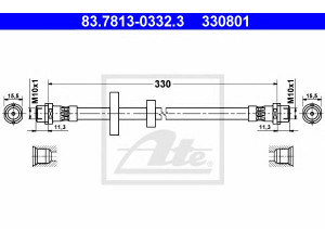 ATE 83.7813-0332.3 stabdžių žarnelė 
 Stabdžių sistema -> Stabdžių žarnelės
701 611 701