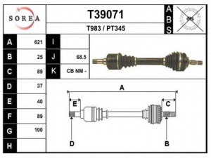 EAI T39071 kardaninis velenas