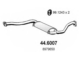 ASSO 44.6007 vidurinis duslintuvas 
 Išmetimo sistema -> Duslintuvas
5466123, 8822249, 8979650