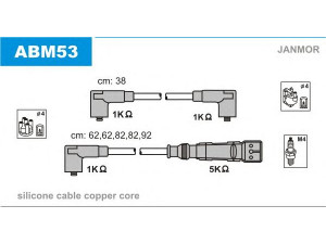 JANMOR ABM53 uždegimo laido komplektas 
 Kibirkšties / kaitinamasis uždegimas -> Uždegimo laidai/jungtys